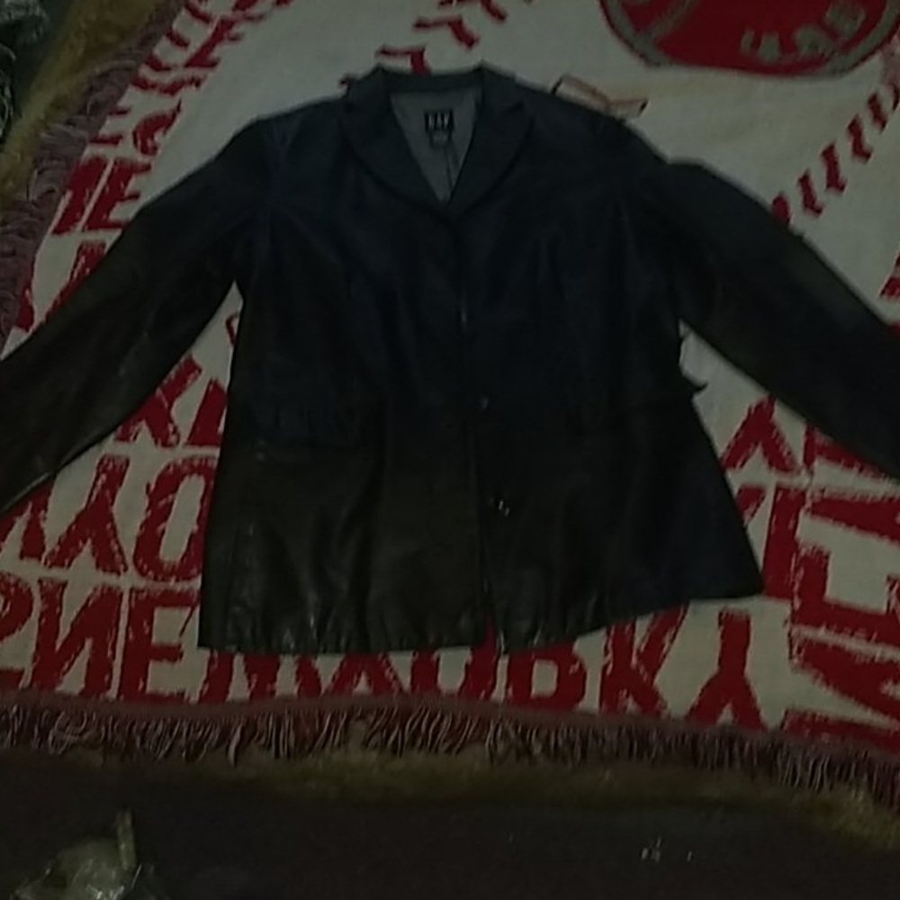 Genuine leather gap jacket